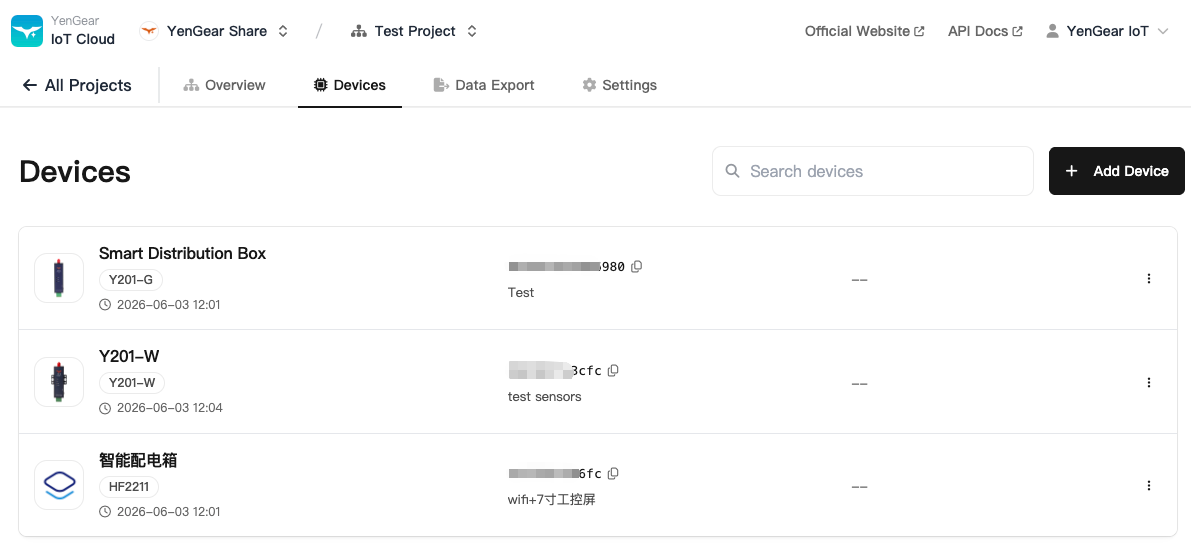 IoT 云平台首页概览
